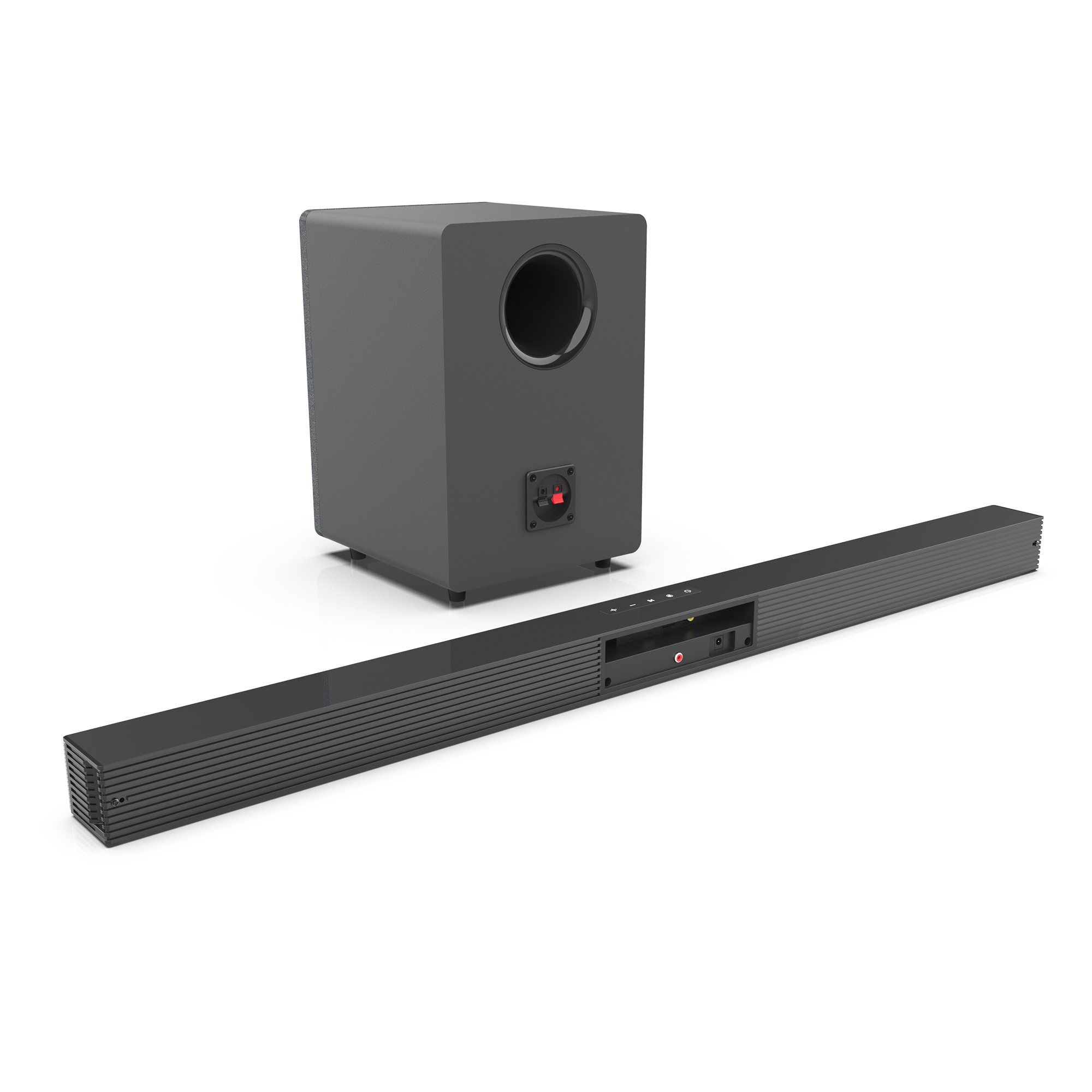 Home Bar And Theater - ซาวด์บาร์ทีวี 84W พร้อมซับวูฟเฟอร์ ลำโพงไร้สาย 2.1 ระบบเสียงรอบทิศทางสำหรับโฮมเธียเตอร์