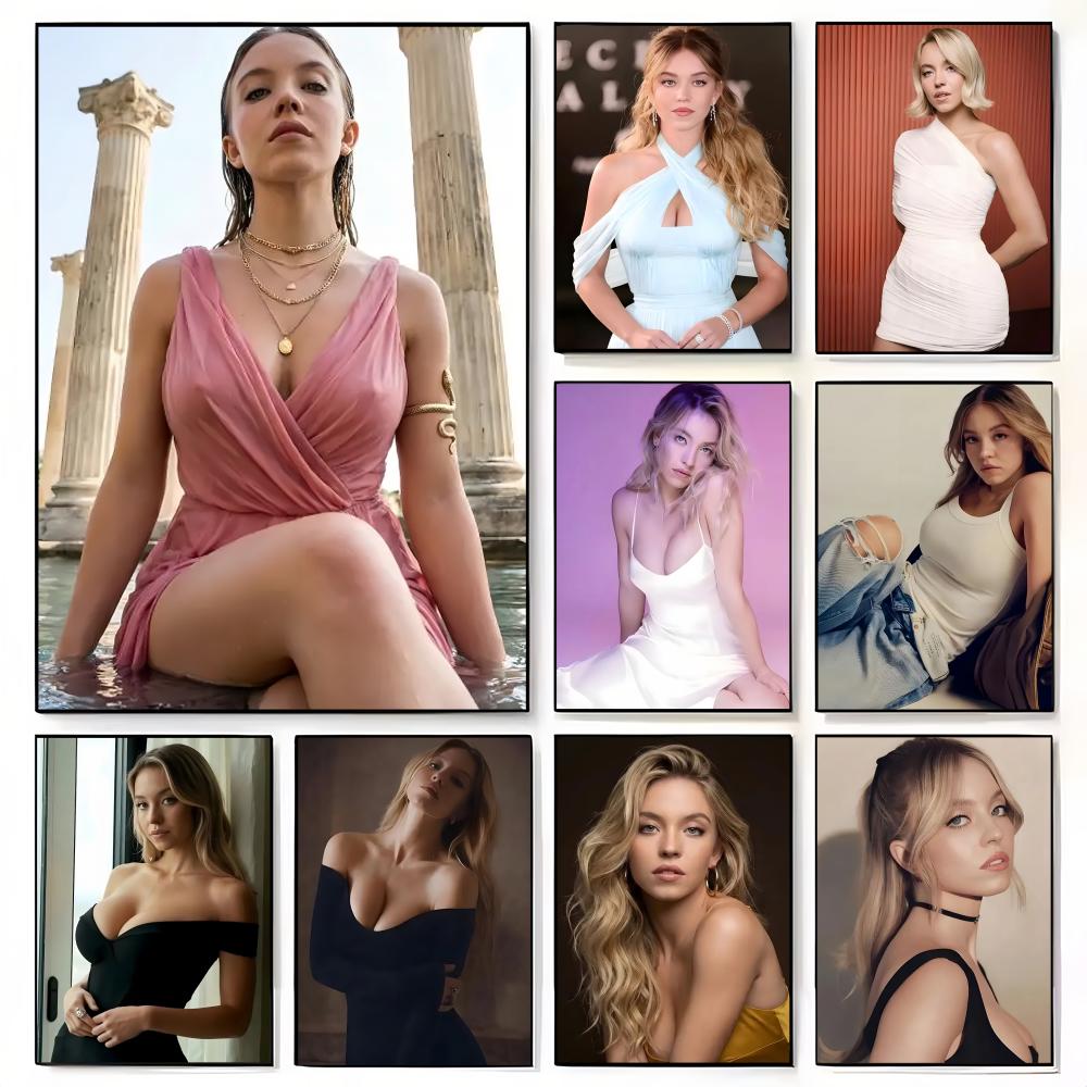 Home Bar Sydney - s-Sydney Sweeney Trendy_Actor โปสเตอร์ศิลปะตกแต่งผนังสำหรับห้องนั่งเล่น, ห้องนอน, บาร์และร้านกาแฟ,