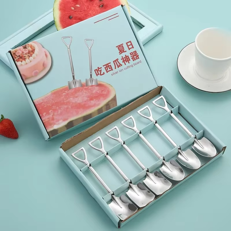 Ice Pick Pick - ช้อนสแตนเลสทรงสี่เหลี่ยมสำหรับตักน้ำแข็งแตงโม ไอศกรีม กาแฟ ใช้ในครัว ร้านอาหาร งานปาร์ตี้