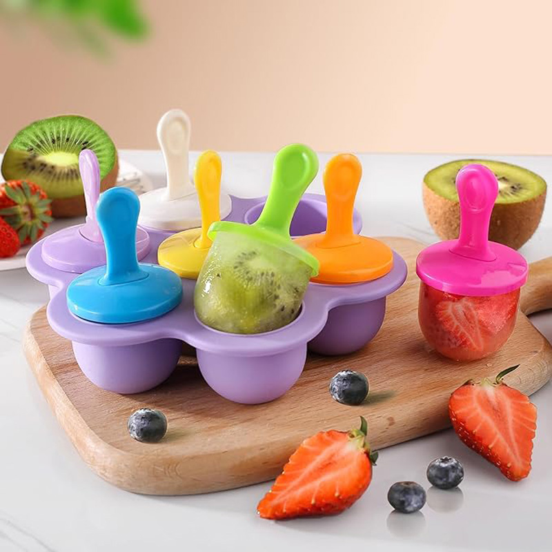 Ice Mold Sphere - แม่พิมพ์ซิลิโคนทำไอศกรีมแบบแท่ง 7 หลุม 1 ชิ้น อุปกรณ์ทำไอศกรีมบอล